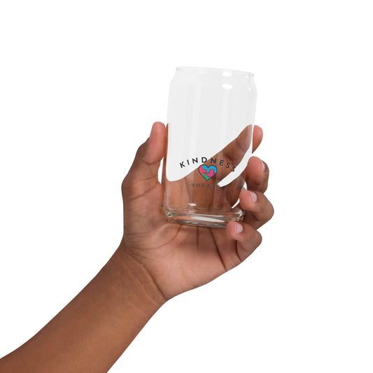 Kindness With Kass Logo Can-shaped glass